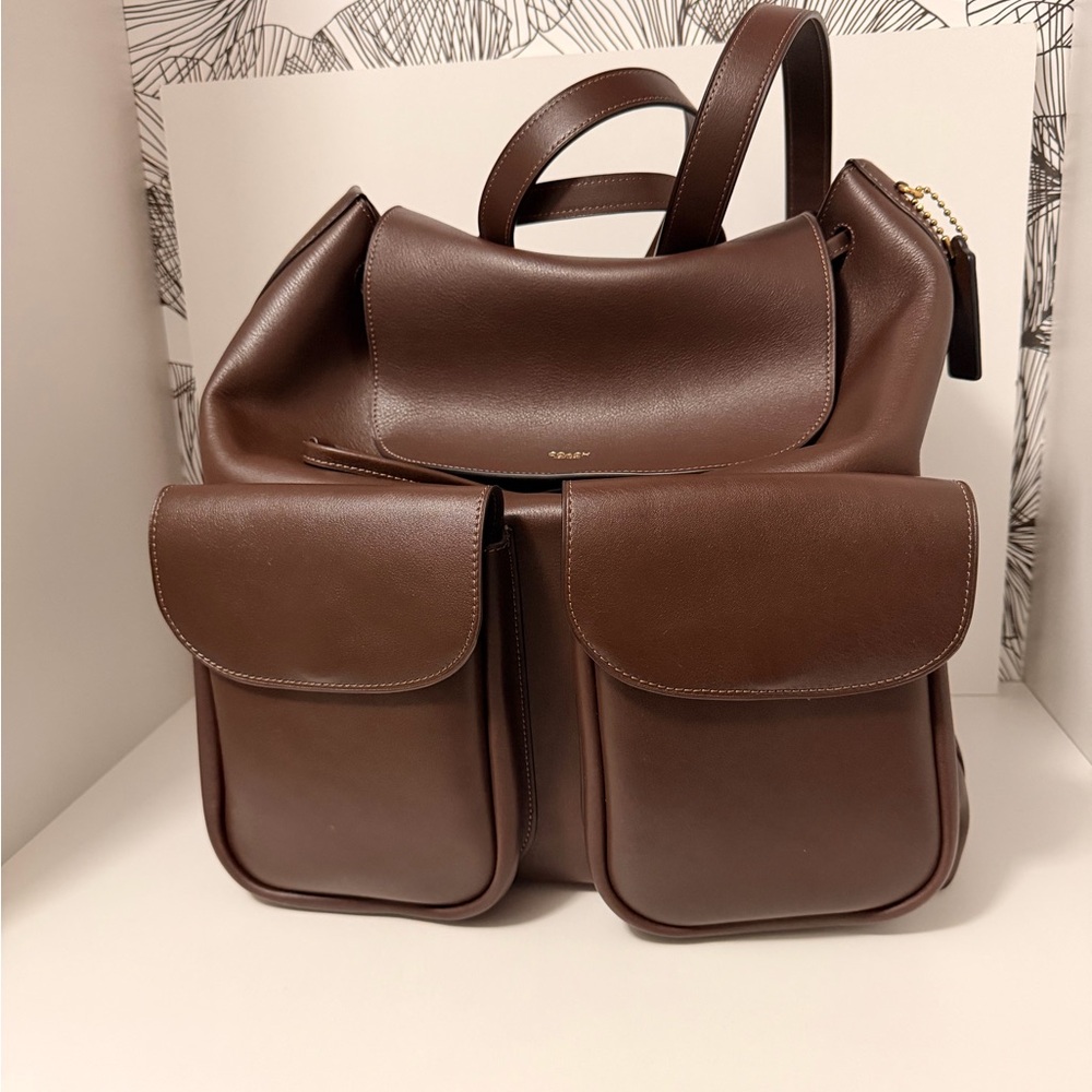 Authentic Coach Crosby 28 Leather Backpack – Brown | Brand New With Tags - Picture 4 of 14